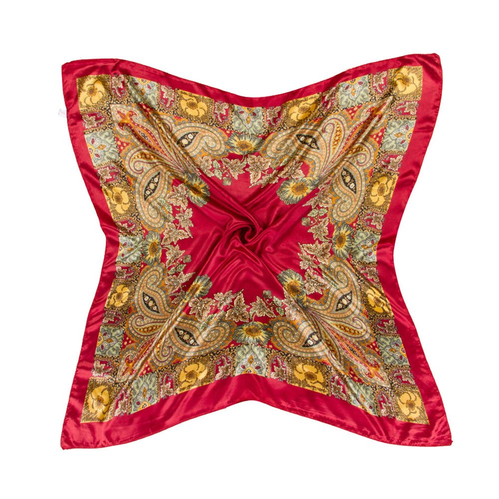 Vinmax Classical Pattern Large Square women girl Scarf Silk Scarves Elegant Scarves (Red)