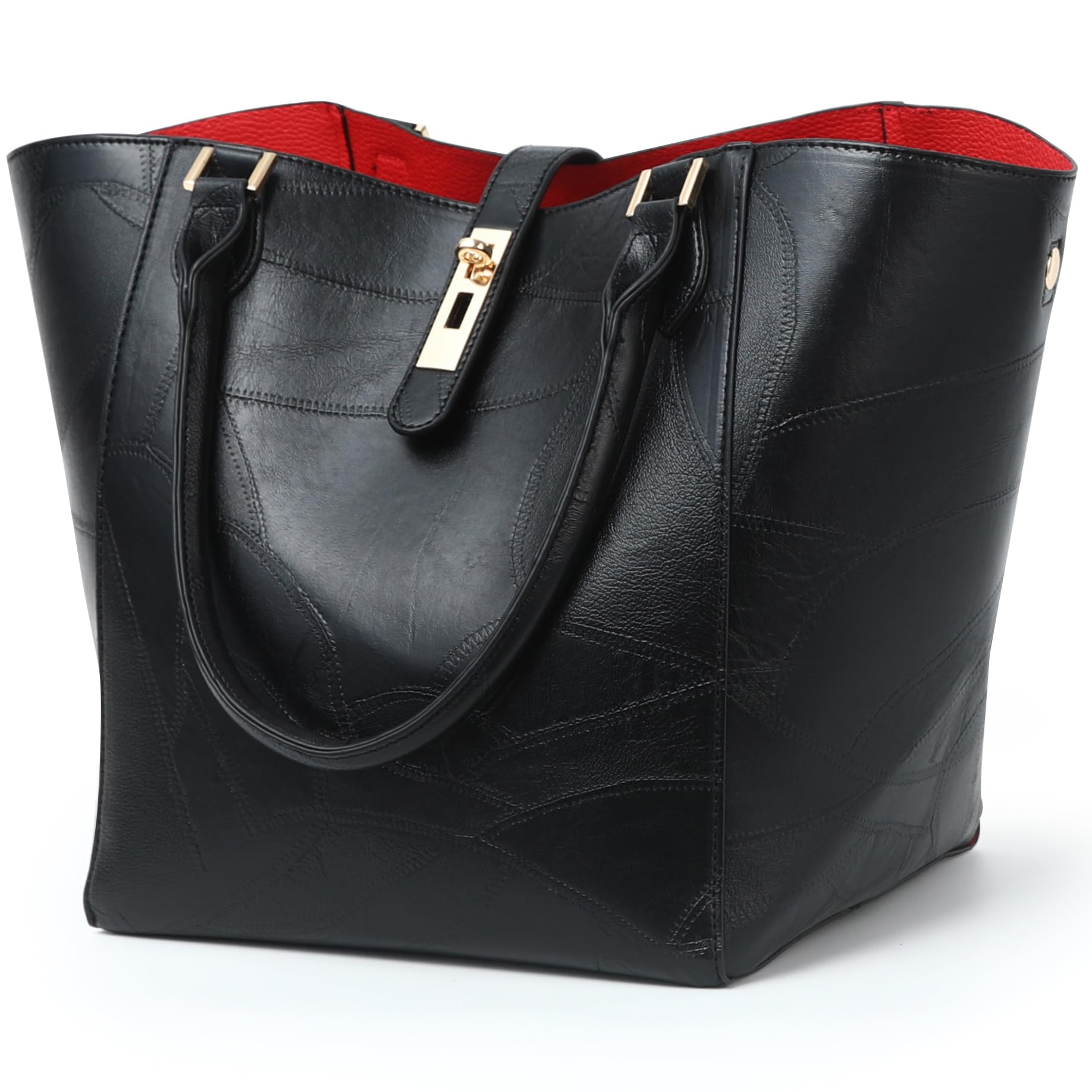 Photo 1 of sqlp Large Work Tote Bag for Women Designer Purses and Handbags Big Bucket bags Womens Travel Shoulder Bag Black Patterned