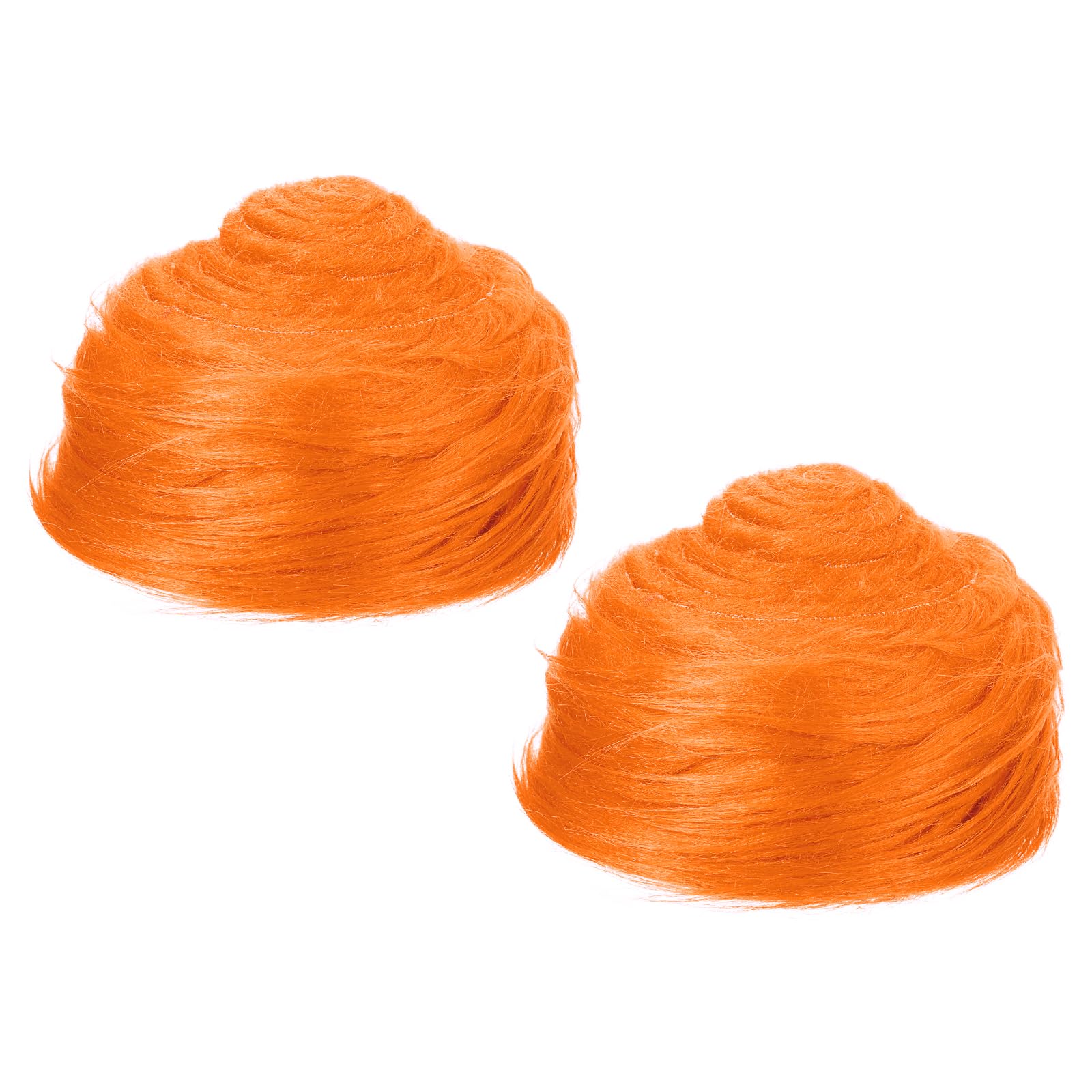 PATIKIL Plush Faux Fur Fabric Precut Strips, 2 Pcs 59" x 2" Fluffy Faux Fur Ribbon for DIY Crafts Christmas Halloween Gnome Beard, Orange