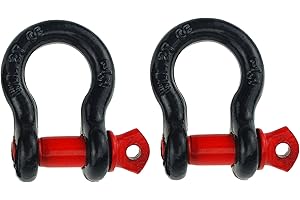 NRC&XRC NRC 2PCS 5/8" D Ring Bow Shackle Screw Pin Clevis Rigging Jeep Towing 4 Ton