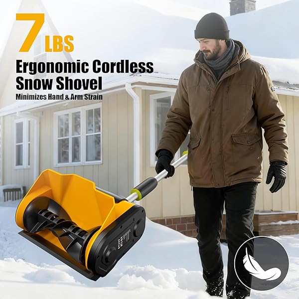 CORDLESS SNOW SHOVEL COMPATIBLE WITH DEWALT 20V BATTERY, 12″ ELECTRIC SNOW BLOWER WITH 20FT MAX THROW & ADJUSTABLE HANDLE & SAFETY SWITCH, SNOW THROWER FOR DRIVEWAY, DECK, PATIO, STEPS (NO BATTERY)