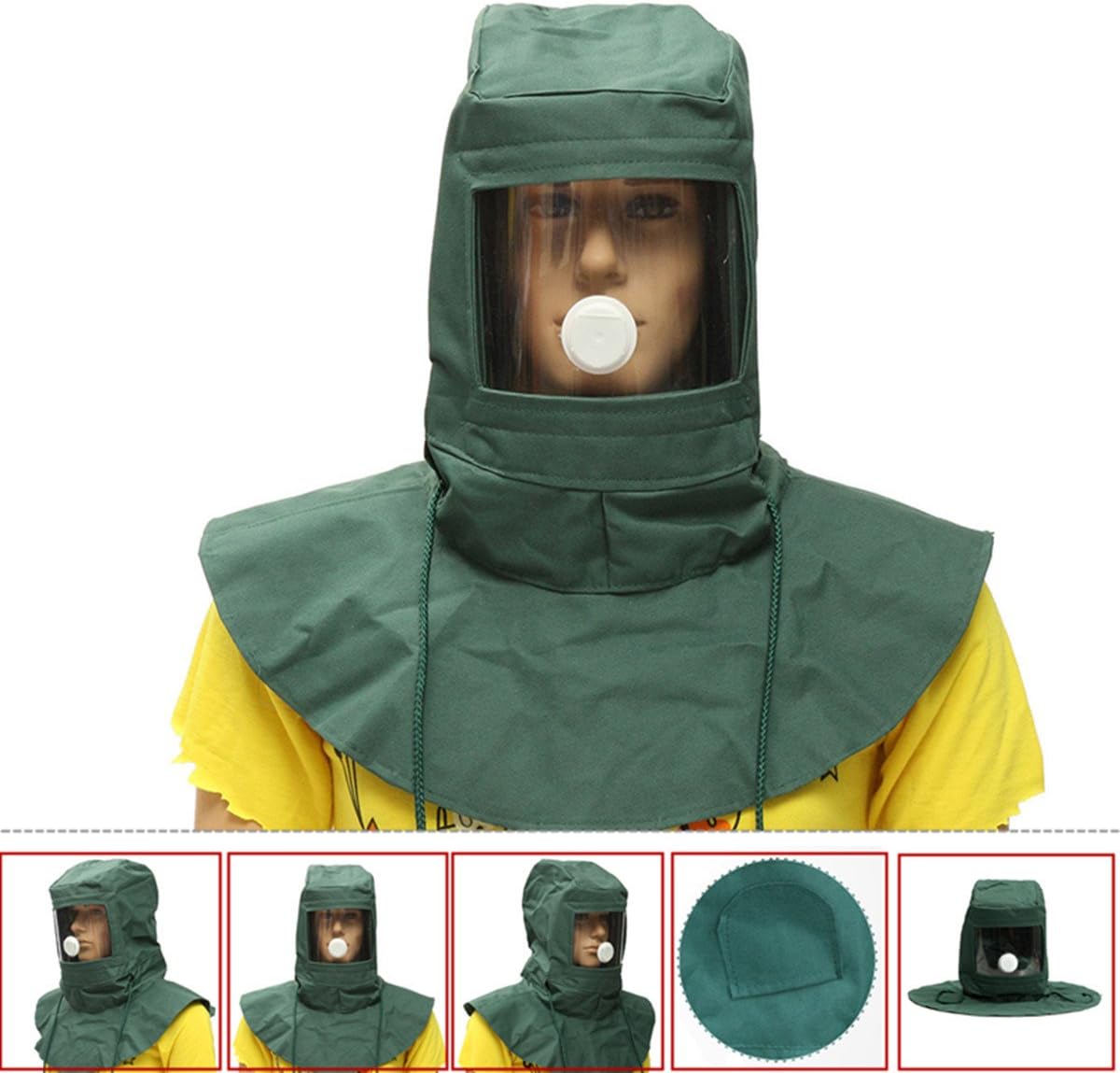 Lovinn Full Face Respirator, Blasting Hood Sand Abrasive Grit Shot Sandblaster Mask Dust Protective Tool
