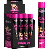Monster Gas 15x Ultra-Pure Butane Fuel Canisters 420ml(14.2 fl.oz), 99.99% Ultra-Pure Refill Gas for Lighters.One Display Box(Pack of 12)