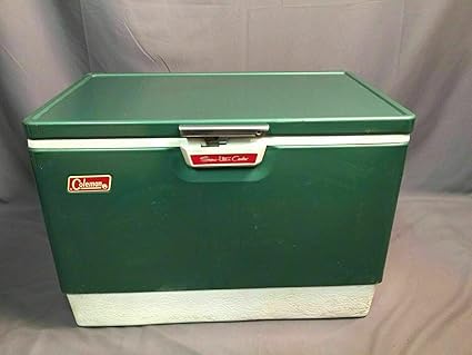 coleman green metal cooler