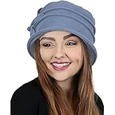 Fleece Flower Cloche Hat for Women Cancer Headwear Chemo Ladies Head Coverings