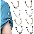 8 Pack Magnetic Clothing Clips, Multi-Function Magnetic Clothing Clip, Securely Hold Fabrics in Place, Magnets with Chain for Scarves, Hijab, Trousers