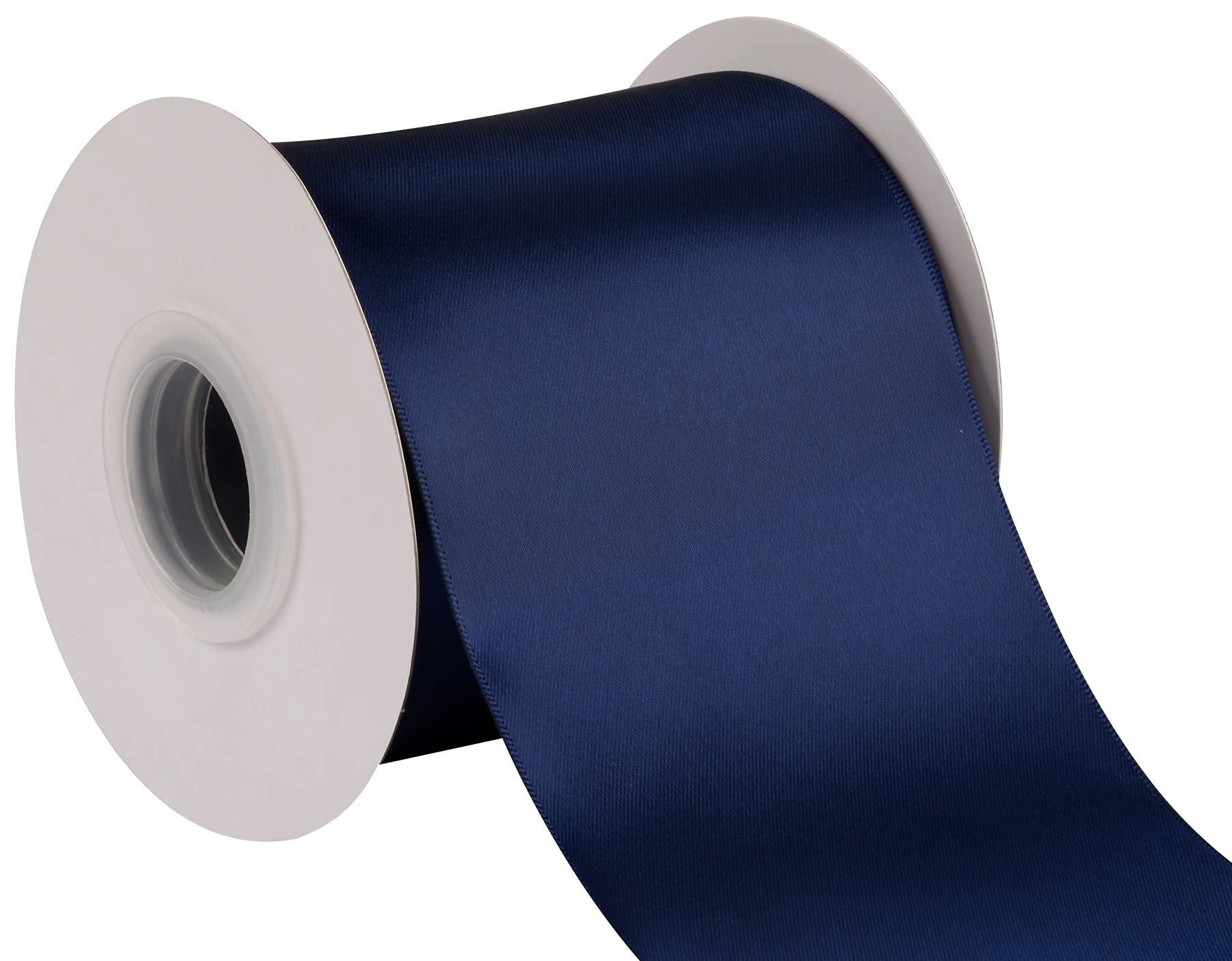 Joycrosso 100mm Double Faced Satin Ribbon 22 Meters-Roll Set for Chair Sash Gift Wrapping Party Favor Home Decoration Craft Supplies, Navy