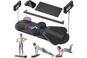 AILINKOR Pilates Reformer Set - Pilates Board for Home Workout, 6 in 1 Reformer Pilates Machine, Portable and Foldable Pilates Reformer, Pilates Reformers Board for for Core Workouts (Black)