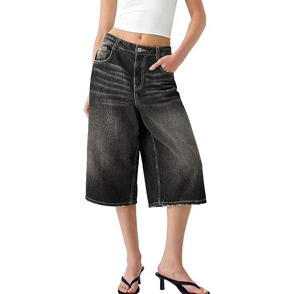 Women Washed Jeans Shorts Baggy Harajuku High Waist