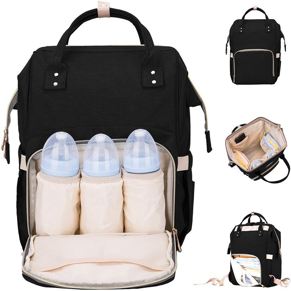 ★LAUNCH OFFER★ Baby Changing Bags Chevron w/ Changing Mat Best Quality Designer Diapers Bag for Girls Boys Twins, Shower Gifts for Mom Dad
