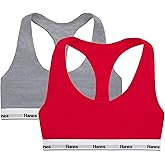 Hanes Women's Originals Racerback Bralette Pack, Breathable Stretch Cotton Bras, 2-Pack