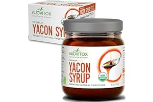 Organic Yacon Syrup by Alovitox - Natural Sweetener Rich in Antioxidants, Vitamins, Prebiotics Helps with Low Glycemic Index,