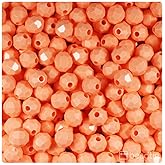 BeadTin Peach Opaque 8mm Faceted Round Craft Beads (450pcs)