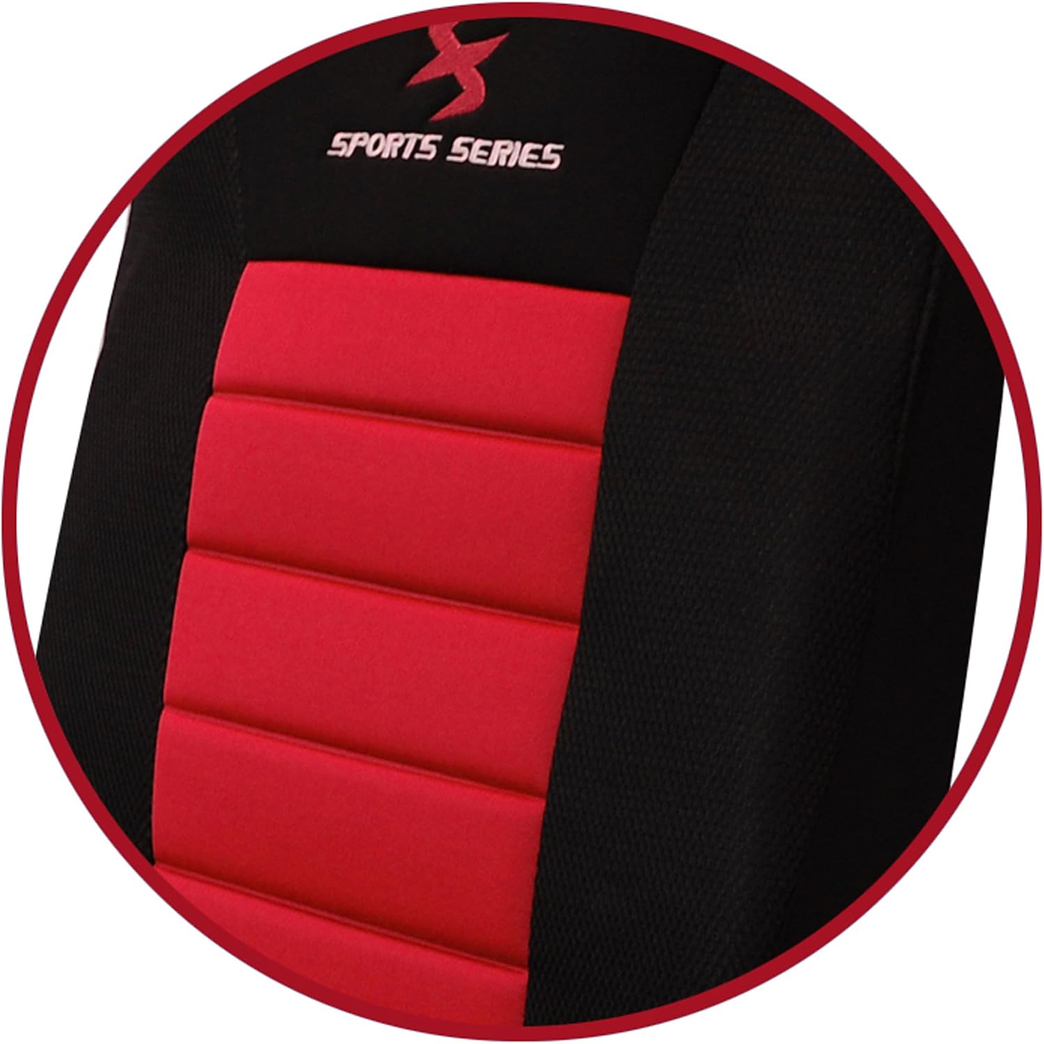 WOLTU Car Van Seat Covers Front Pair red black Universal for Cars Vans Car Seat Protector, 2er Set - Image 5