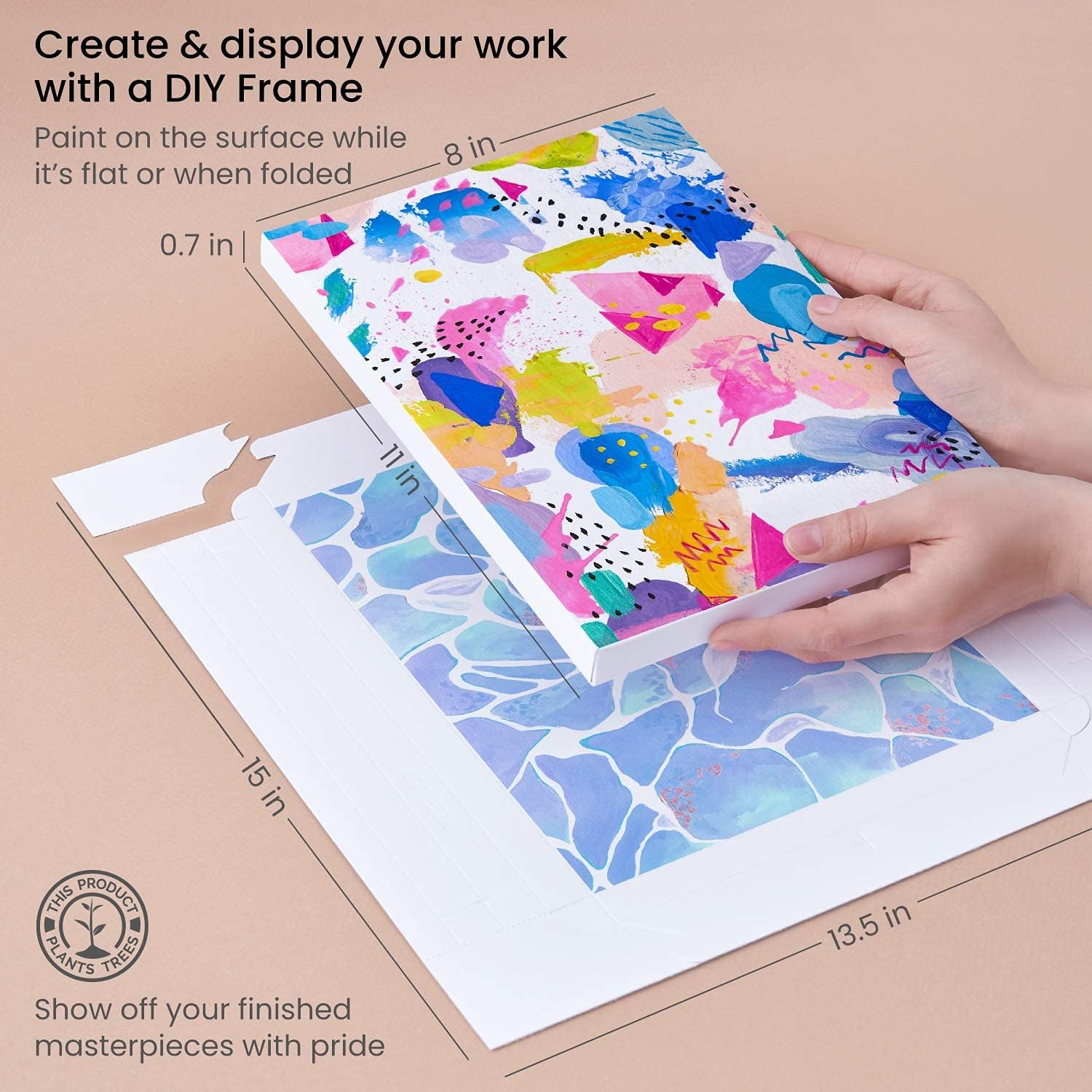 Arteza Watercolor Paper Canvas Pad Folded Size 7x8.6 10 Sheets and Mixed Media Paper Foldable Canvas Pad 8x11 Inches 20 Sheets Bundle, Painting Art Supplies for Artist, Hobby Painters & Beginners