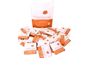 NEATSHEETS NEATwipes Hand Sanitizing Wipes | Travel Size | Disposable Wet Wipe & Biodegradable | Fresh Citrus Essential Oil | Soothing Aloe Vera | 24 Individually Wrapped Wipes