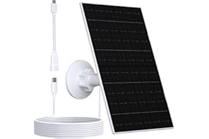 VUEBEE 7W Solar Panel for Security Camera, Solar Panel Charger Compatible with Eufycam 2C/2C Pro/2/2 Pro/E20/E40/E, USB Solar Panel with USB-C Port, with Micro USB Connector & Rubber Plug