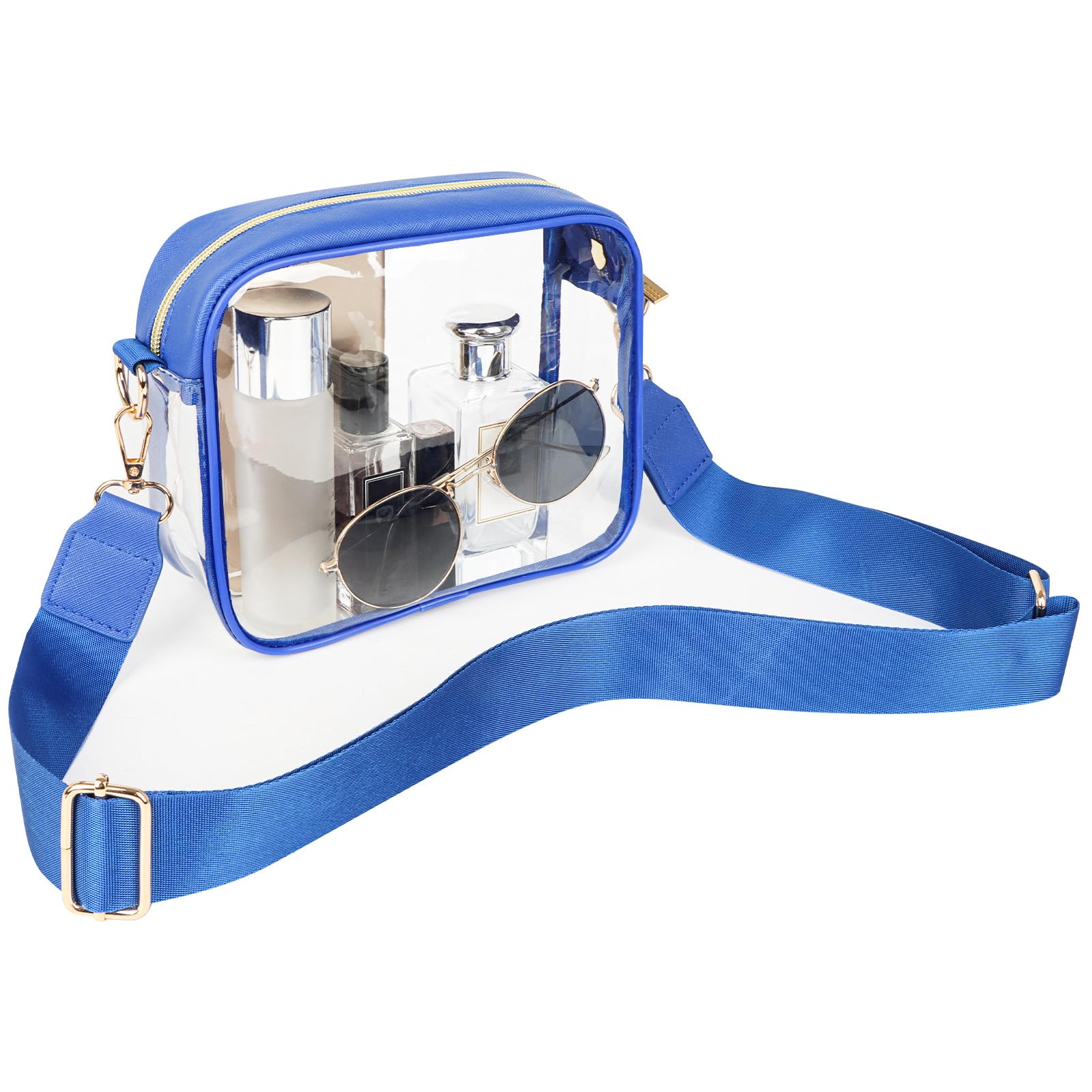 Photo 1 of Aveniee Clear Bag Stadium Approved, Clear Purses for Women, Crossbody Bag for Concerts with Adjustable Strap, CrossBody Bags for Game Day, Sports Events Festivals(Blue)