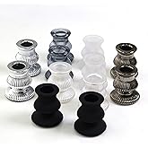 WDHODEC Black White Candlestick Holders 12PCS Glass Taper Candle Holders for Table Centerpiece Colorful Candle Sticks for Wed