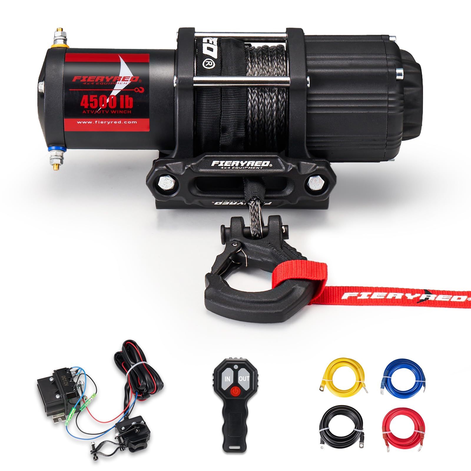 Treuil électrique 4500LB Pour UTV Kawasaki Mule - Kit Avec Corde Synthétique - 12V - SI