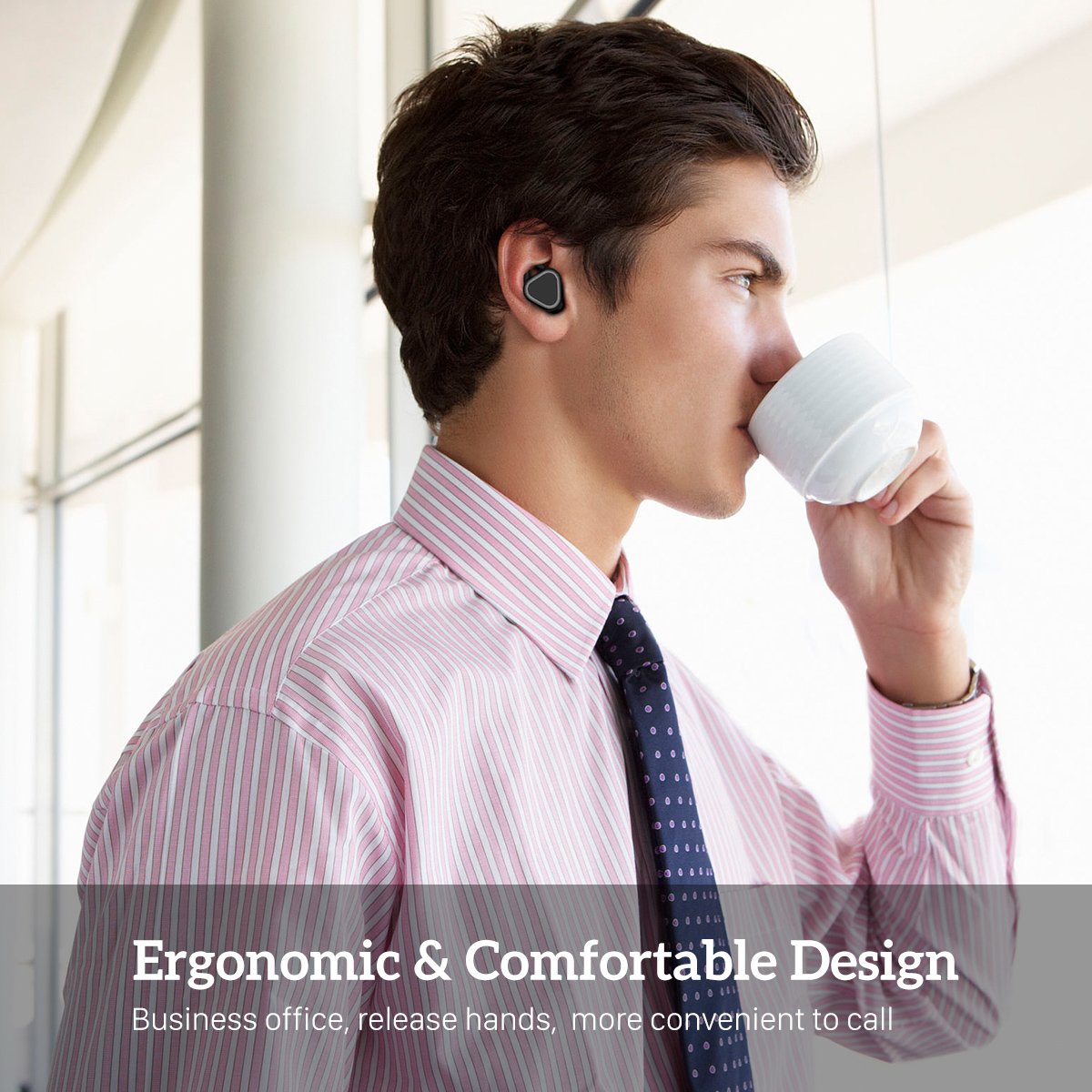 True Wireless Earbuds,BOROFONE Bluetooth Headphones with Charging Box Noise Cancelling Sweatproof Mini Bluetooth Headphones for IPhone Smartphones Laptop,Premium Sound for Running Sport