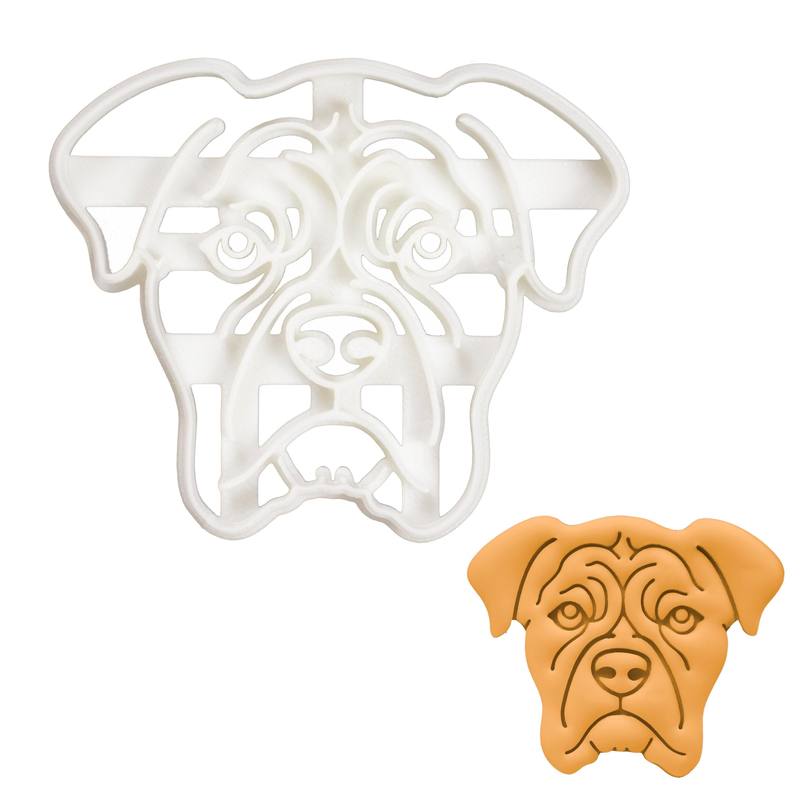 BAKERLOGY Boxer Face Cookie Cutter - Detailed Biscuit Cutter Design for Baking and Crafts, Ideal on Fondant, Dough, Clay