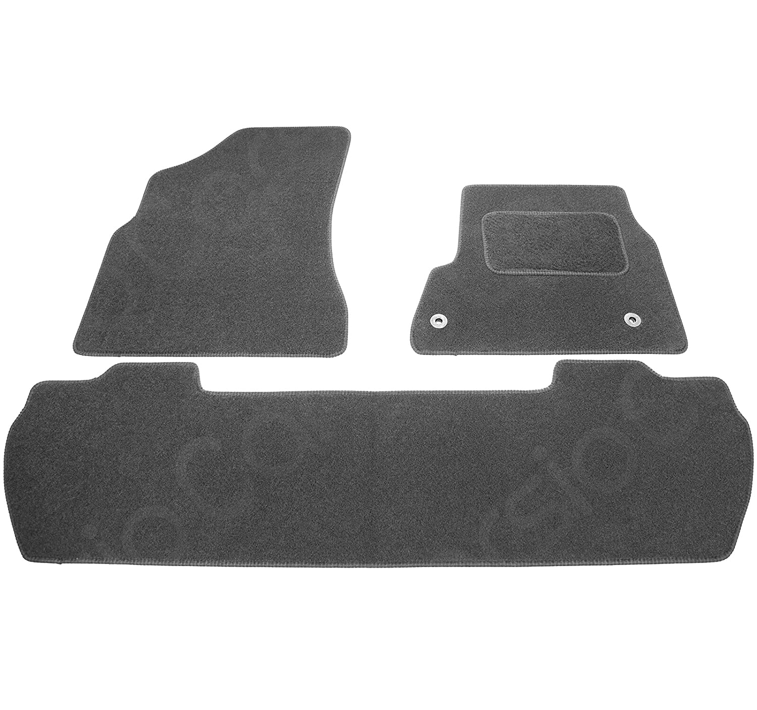Carsio Carpet Car Mats For Peugeot Partner Tepee 2008+ Onwards 3 Piece Set Tailored Fit Floor Mat Complete Accessory Black Custom Fitted - All Weather, Anti-Slip Backing & Black Trim