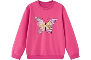 RAISEVERN Girl's Graphic Crew Neck Sweatshirt Long Sleeve Pullover Tops T Shirt