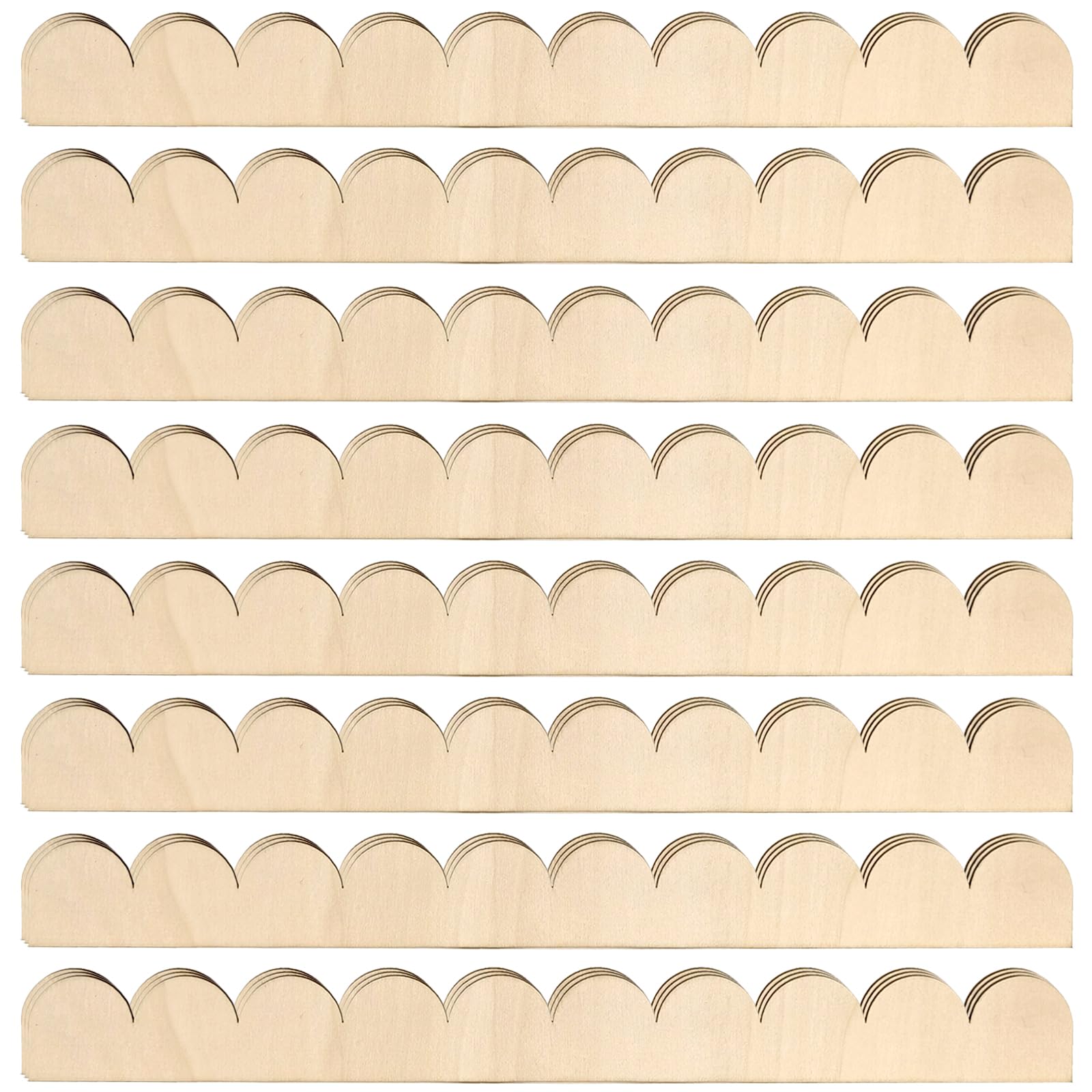 Photo 1 of 24 Pack of 15.75 Inch Unfinished Wooden Scalloped Molding Trim Unfinished Scalloped Decorative Wood Trim DIY Molding Trim Scalloped Edge Decorative Wood Molding for Home Wall decor