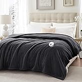 Sealy Heated Blanket Full Size 80"x84", Soft Double Flannel Electric Blanket with 10 Heat Levels & 1-12 Hours Auto Shut Off, Machine Washable, Even Heat Distribution, Charcoal