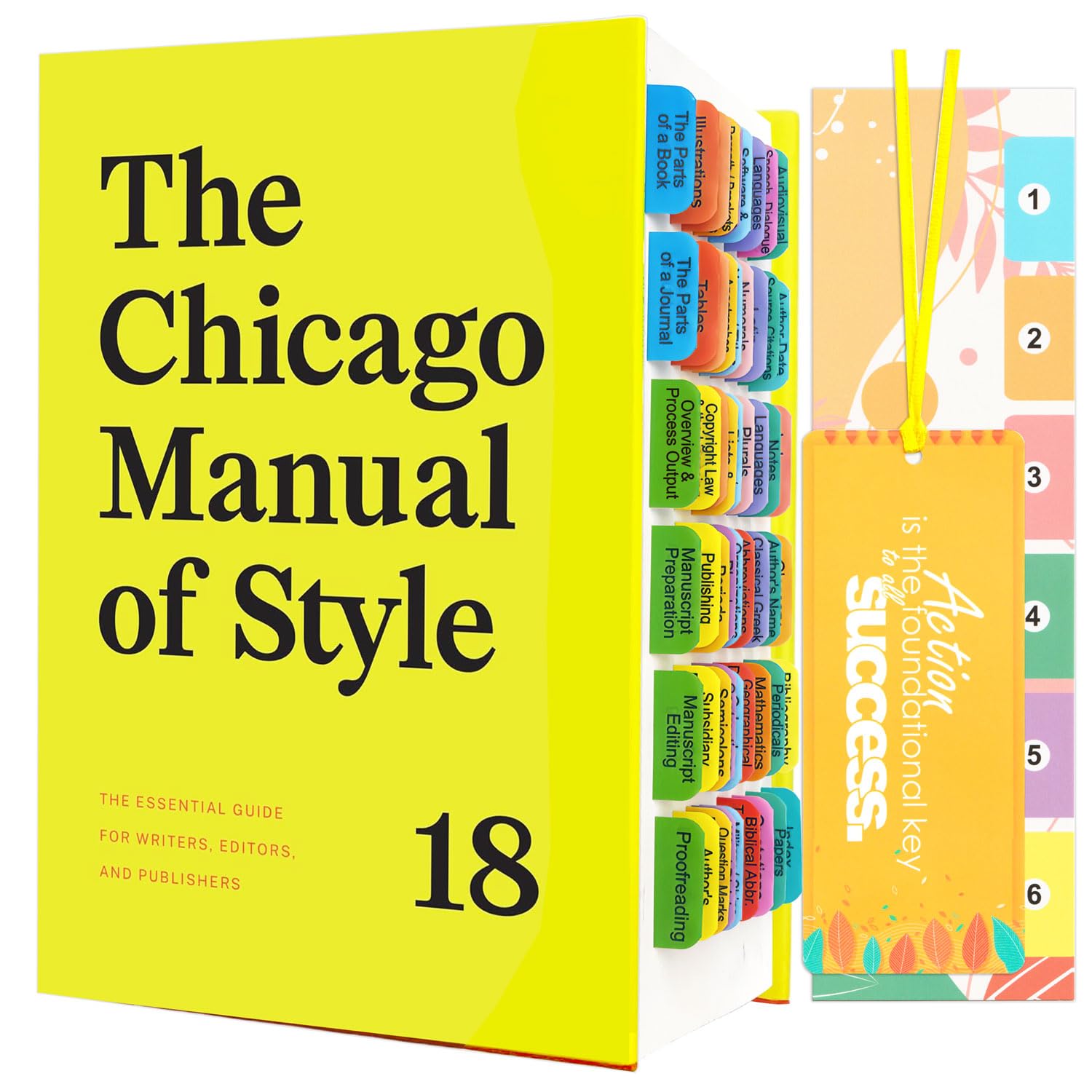 Photo 1 of Color-Coded Book Tabs for Chicago Manual of Style 18th Edition, Laminated, Repositionable, with Alignment Card Guide Easy Application(Book not Included)