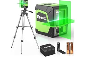 EREOIN Laser Level with Tripod, 100Ft/30m Self Leveling Green Cross Line Self Level Laser Tool for Picture Hanging, Tile, Construction Indoor Project,Construction with 25in Tripod, 2 AA Batteries，Carry Bag