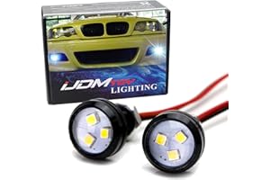iJDMTOY 2pcs Ice Blue 3-SMD High Power Projector LED Eagle Eye Lights w/Back Bolt-On Screws For Parking Lights, Driving Fogs, etc