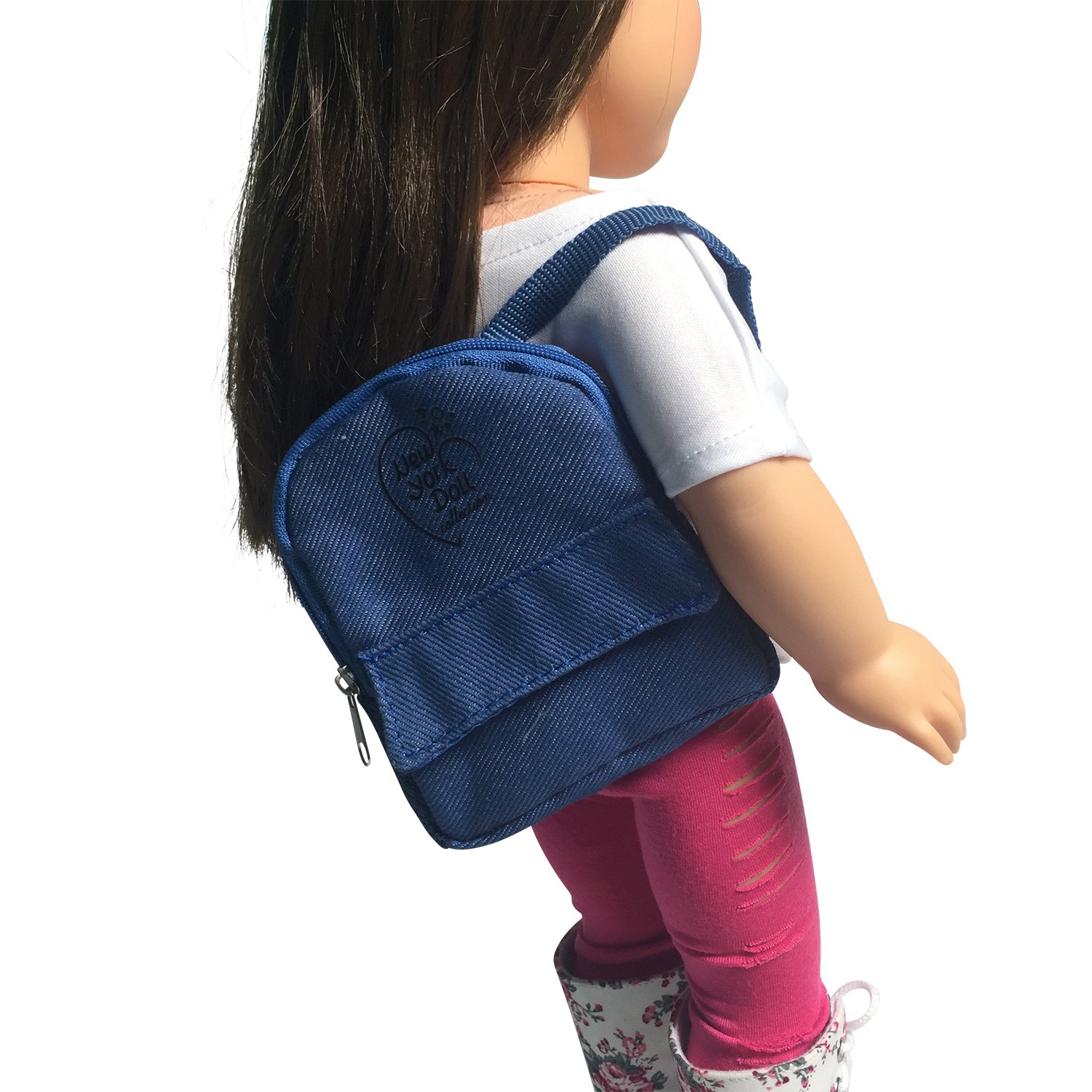 The New York Doll Collection Denim Backpack Fits 18 Inch / 46 cm Dolls - Girl Doll Accessories