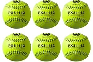 PHINIX Practice Fast-Pitch Softball Official Size and Weight Professional Quality 11" & 12" Options (COR .47 / Comp.375)
