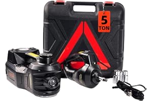 Mautyke Hydraulic Car Jack Kit - 5 Ton Vehicle Car Lift with Integrated Air Pump and Impact Wrench 5 in 1 Truck Trailer Floor Jack Stand Emergency First Aid Tire Repair Tool Kit