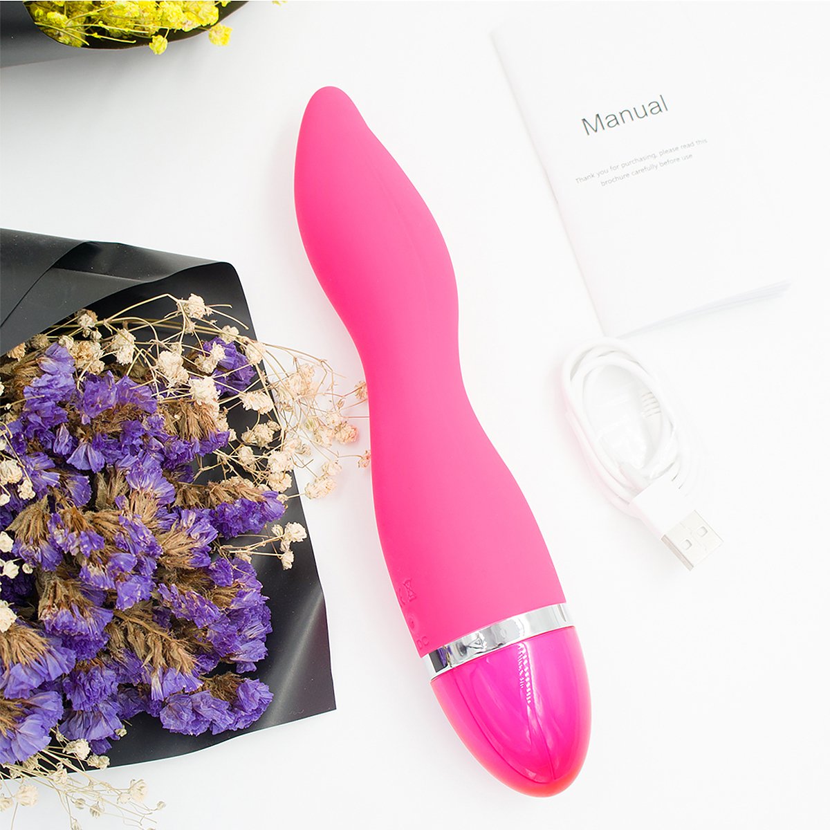 King Love Wasserdicht Vibrator, 21CM Wiederaufladbare und Mini Magic Wand für Dame und Mann Massage (Rot)