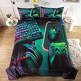 GRAT TIOC Gamer Comforter Sets for Teen Boys,Gaming Bedding Sets Twin,Video Game Bedspread,Game Gamepad Bedrooom Bed Set,Controller Gamer Home Decor 3 Piece