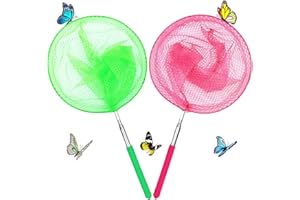 HDONGANY Outdoor Exploration Telescopic Bug-Catching Nets, Fishing Nets, Butterfly Nets for Children's Outdoor Exploration, Nature Exploration Toys (2 Pack)