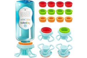 Luvan 4-Pack Bottle Emptying Kit – Universal Inverted Bottle Emptying Cap No Waste Fits Most Bottles Upside Down Bottle Holder for Kitchen & Bathroom Get Every Drop of Shampoo, Lotion, Sauces, Mustard