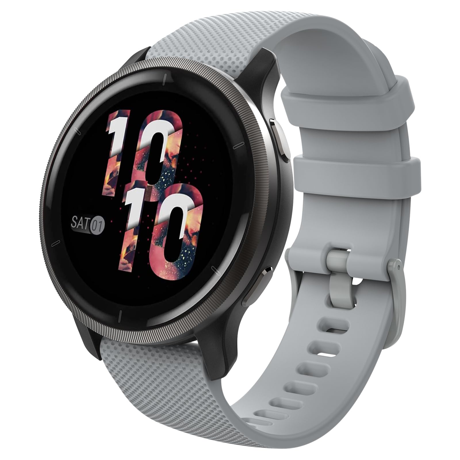 MoKo Band Compatible with Garmin Vivoactive 4S/Venu 4 41mm/3S/2S/Forerunner 265S/255S/255S Music/Vivomove 3S, 18mm Soft Silicone Replacement Watch Band Sport Wristband, Gray