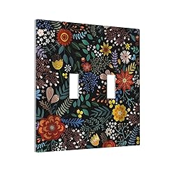 Colorful Flower Boho Floral Rustic Dark Leaves