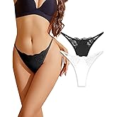 PEASLIM G-String Thongs for Women Lace Thongs Black Thongs for Women Panties
