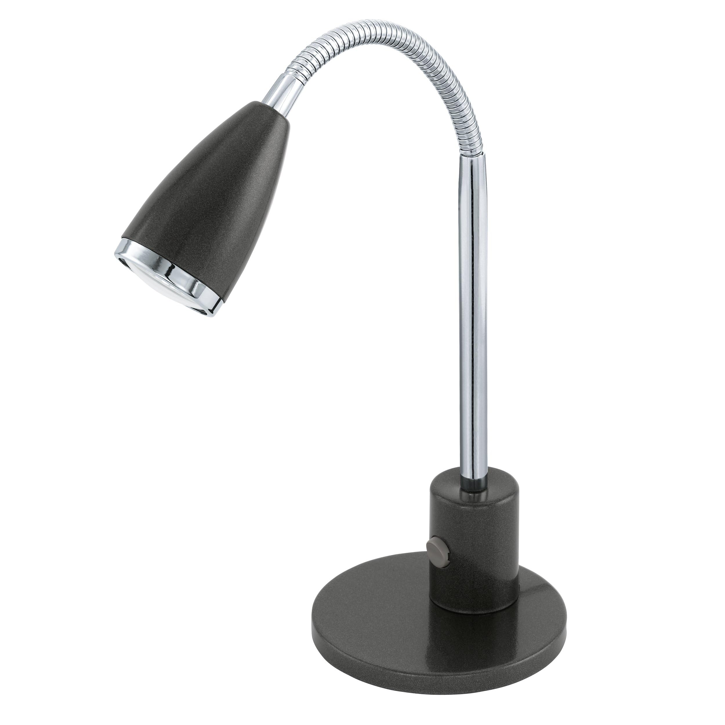 Eglo GU10-LED Modern Anthracite/Chrome Flexible Desk Lamp 'Fox'