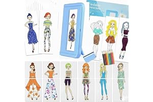 Innosurg Complete Designer Studio, Kids Fashion Rubbing Plates Kit, 15 Double-Sided Texture Art, Includes Crayons, Pencils, Paper & Display Frame, Creative Educational Gift for Boys & Girls 5+