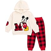 Disney Mickey Mouse Christmas Fleece Pullover Hoodie & Jogger Pants Outfit Set Newborn to Big Kid Sizes (0-3 Months - 14-16)