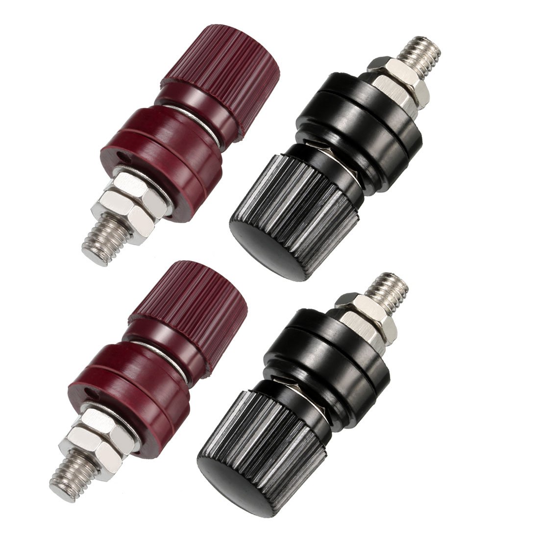 sourcingmap 4 Pcs Terminal Binding Post M6 Threaded Diameter JR2068 Black and Red
