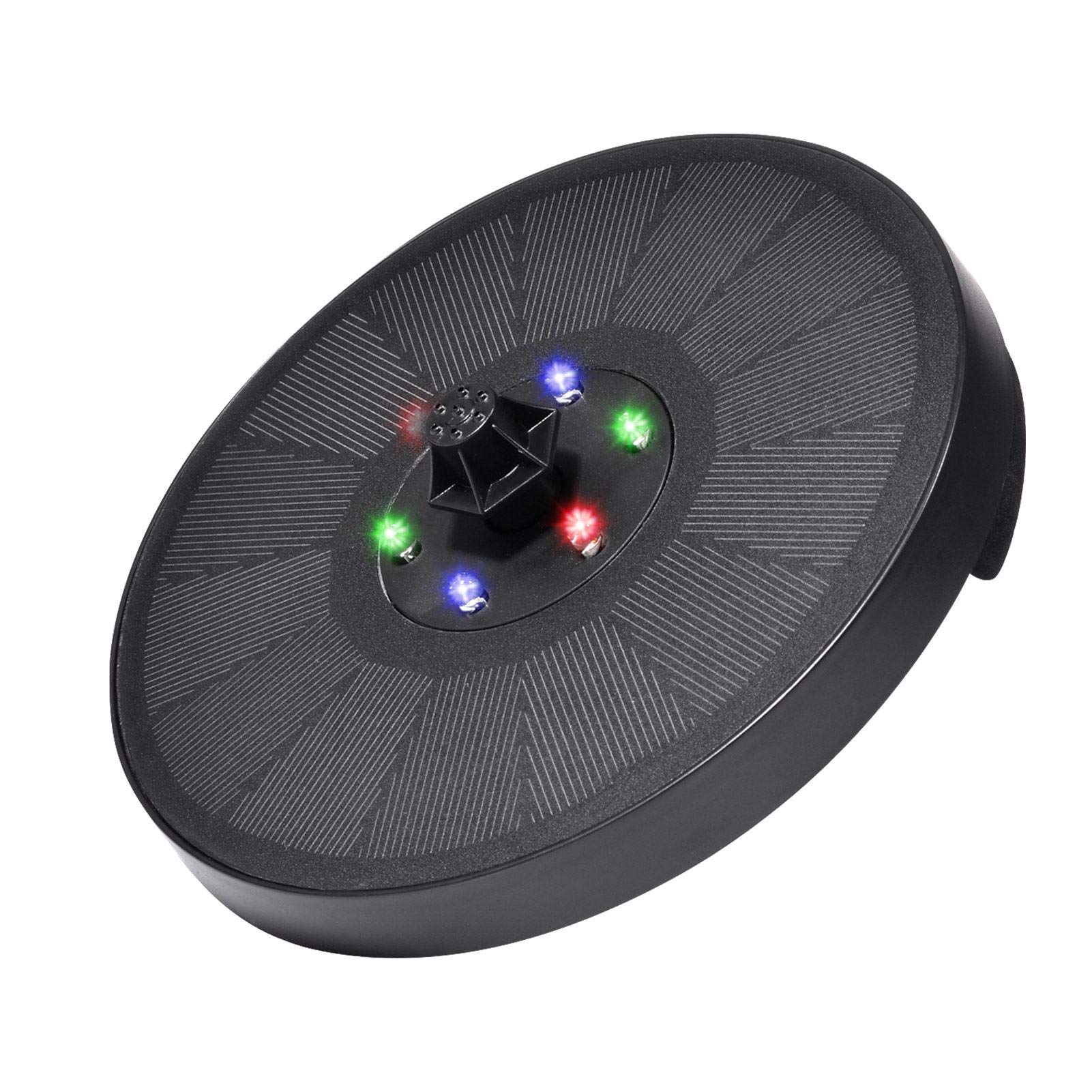 Longgaohui LED Solar Fountain Pump, 3W Solar Watering Garden Fountain, Solar Powered Water Fountain With 7 Nozzles, Floating Fountain Pump Kit For Bird Bath, Fish Tank, Patio, Pond And Pool