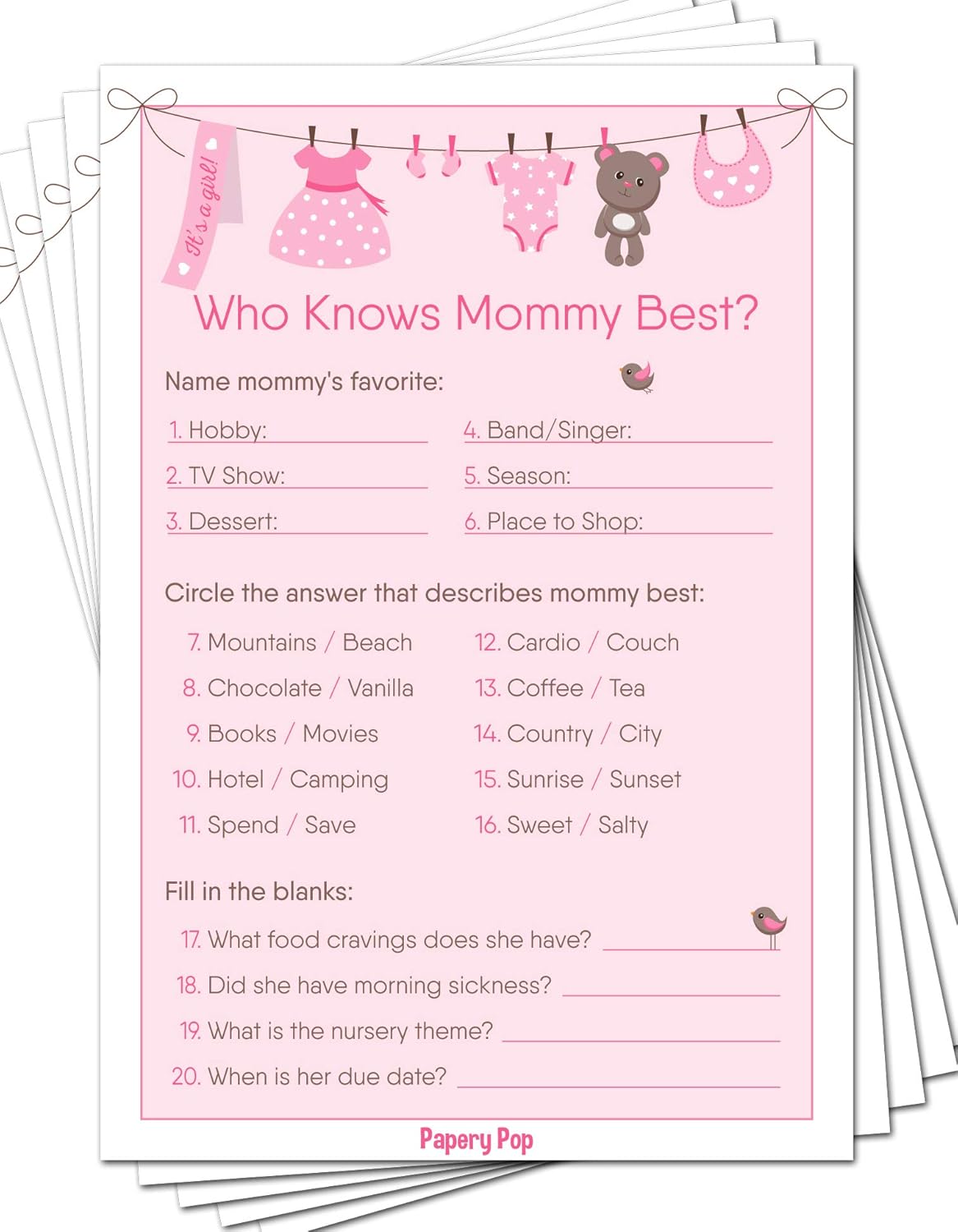 Amazoncom Who Knows Mommy Best Game Cards Pack Of 50 Baby