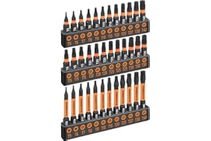 GURADESIGN 36-Piece Torx Bit Set, Tamper Resistant Star Bits Set,Security Torx Bit Set, T5 - T40, S2 Steel, 1"" and 2.38"" Long, Black, LY024